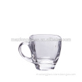 Clear glass coffee cups with handle, 90ml